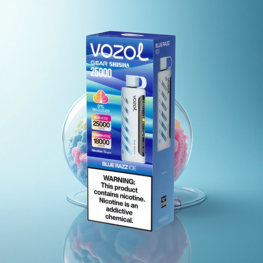 VOZOL Gear Shisha 25000 Puffs Blue Razz Ice Dual Mesh 1000mAh