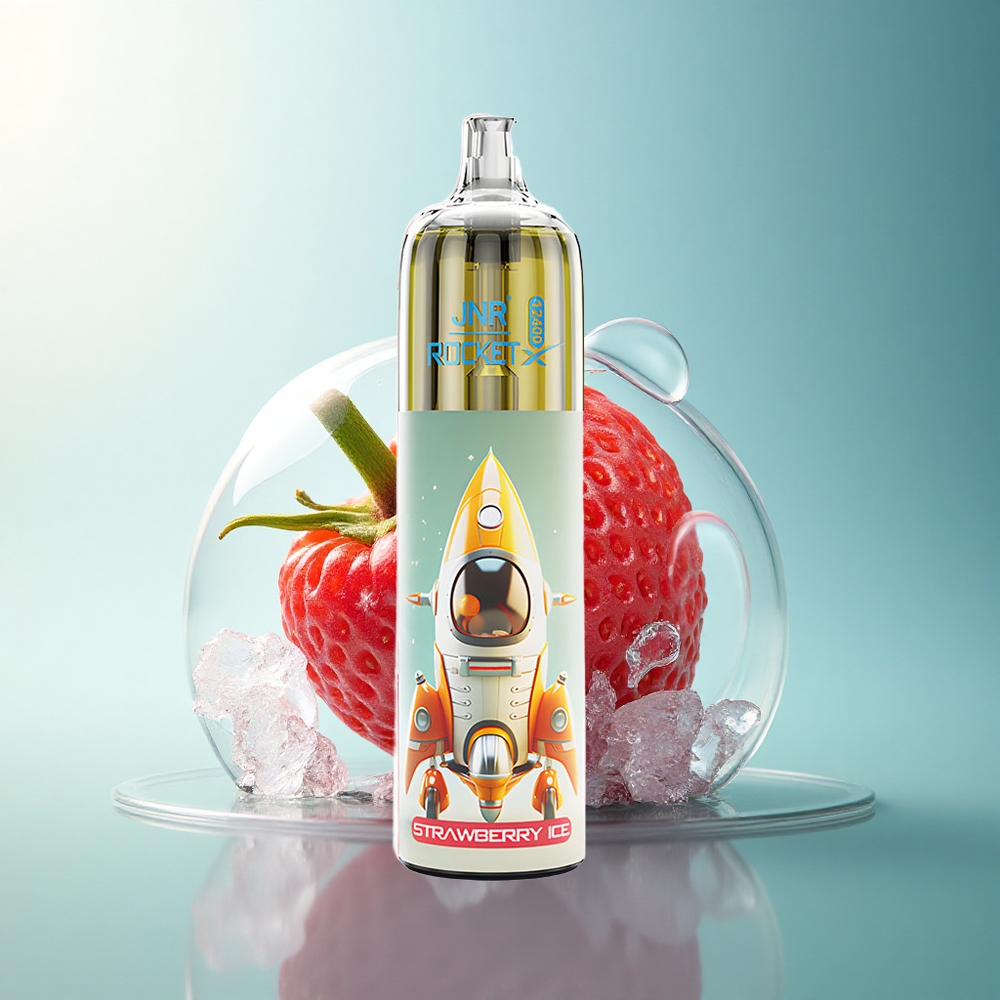 JNR Rocket-X 12400 Strawberry Ice RGB Lights 850mAh Disposable Vape