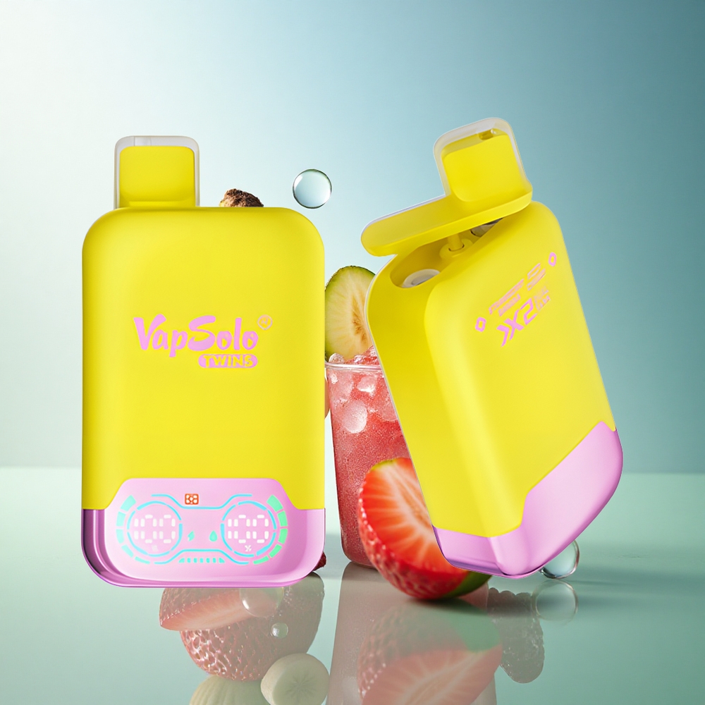 Vapsolo Twins 20000 Puffs Strawberry Banana & Fizzy Cherry Double Tank 40ml Nicotine