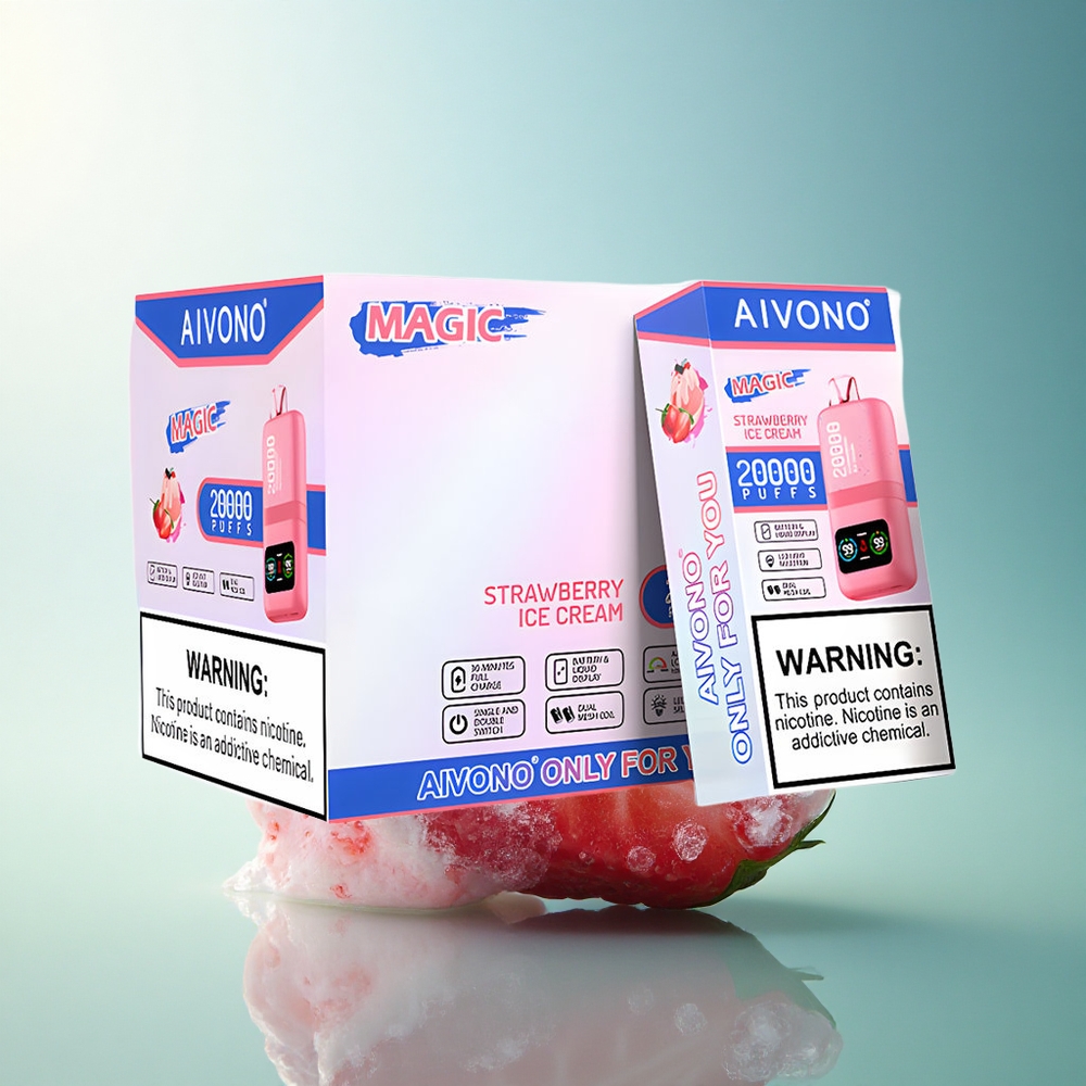 Aivono Aim Magic 20000 Puffs Strawberry Ice Cream Dual Mesh 5% Nicotine 600mAh