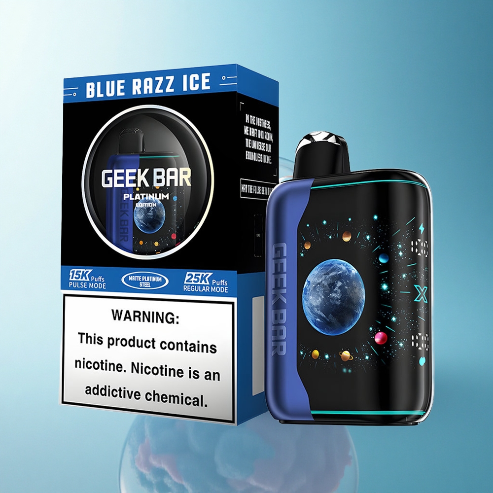 GEEK BAR Platinum Edition 25000 Puffs Blue Razz Ice with Dual Mesh Coil and 2% Nicotine
