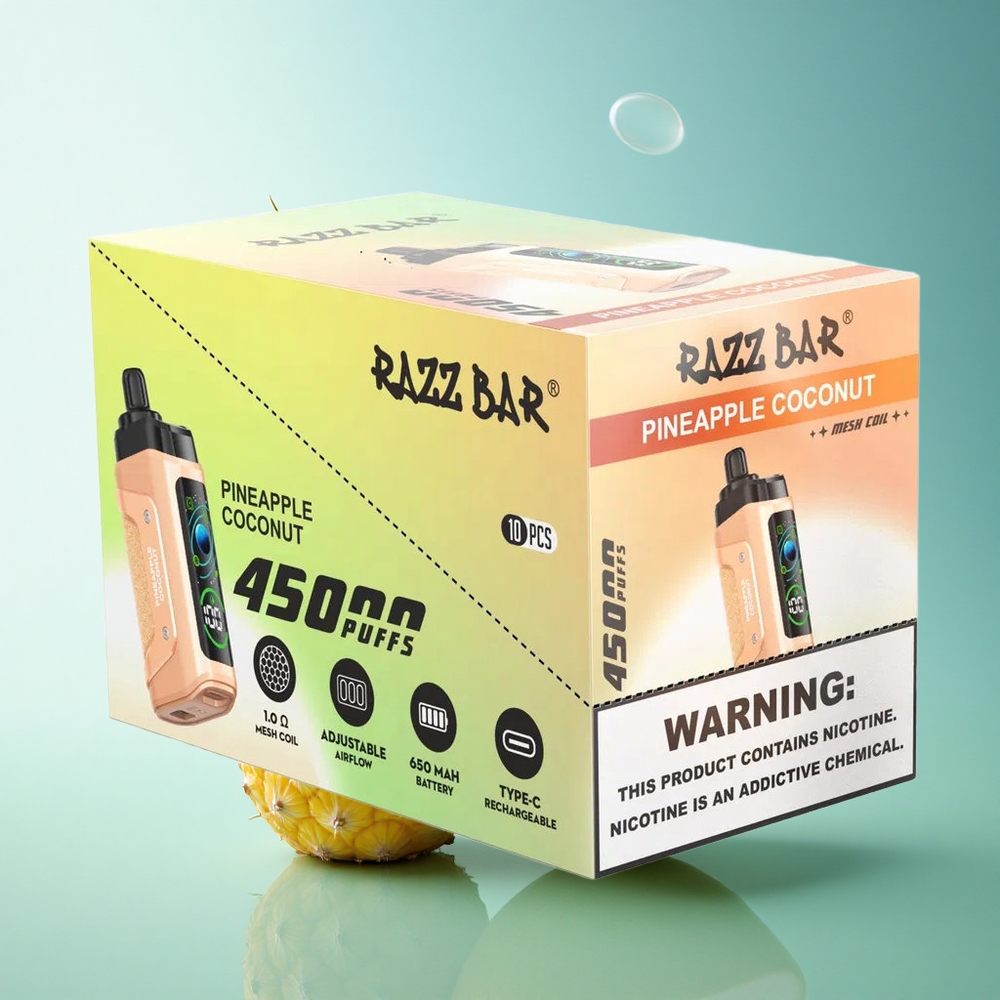 Razz Bar 45000 Puffs Pineapple Coconut Mesh Coil 650mAh Disposable Vape