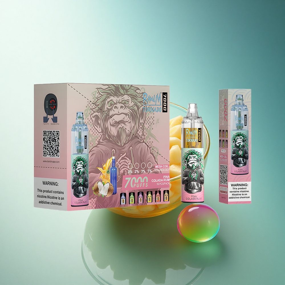 RandM Fumot Tornado 7000 Puffs Pina Colada Mesh Coil 14ML E-liquid 850mAh Battery