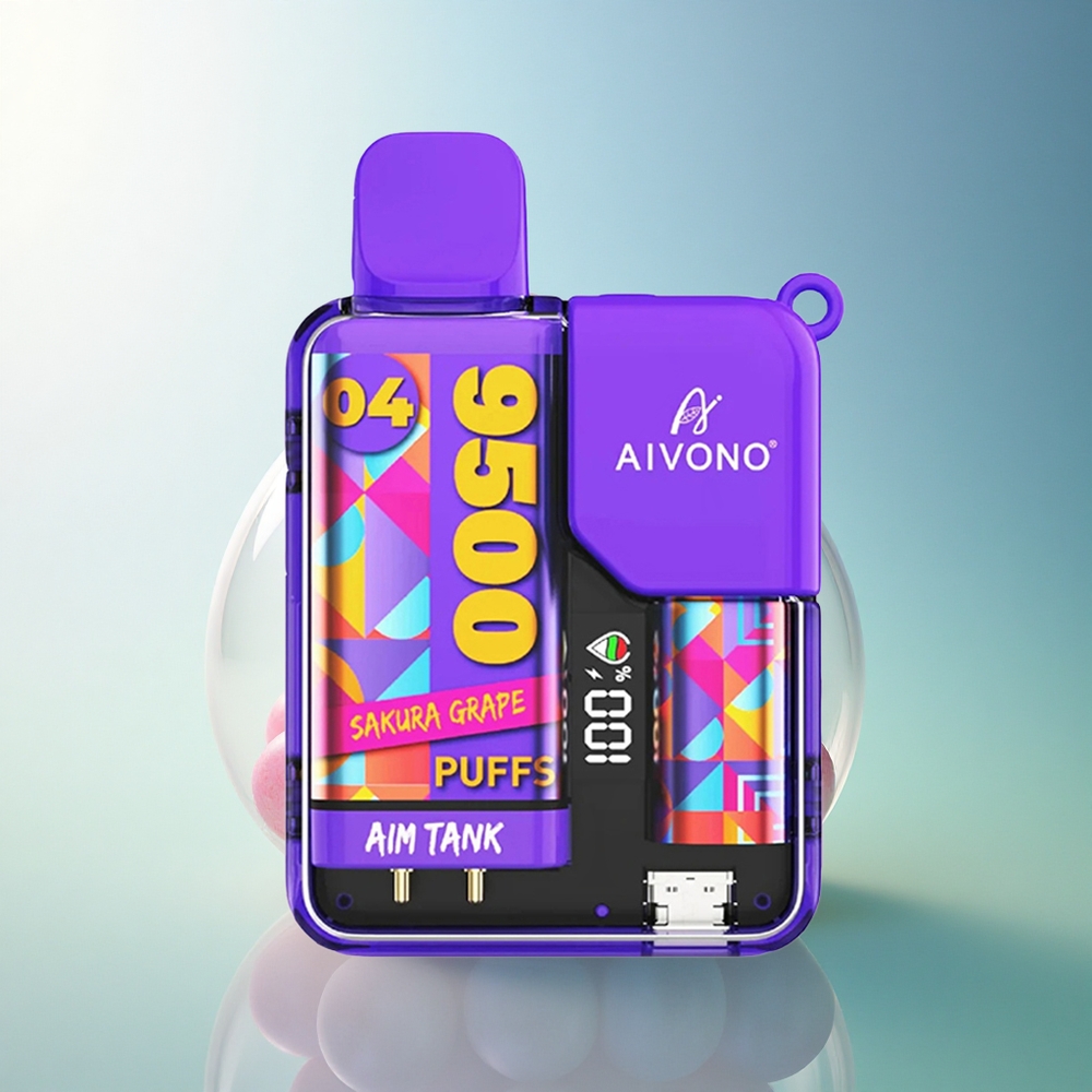 Aivono Aim Tank 9500 Puffs Sakura Grape 650mAh 18mL 5% Nicotine