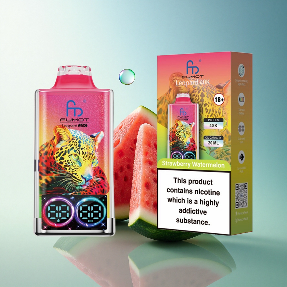 Fumot Leopard 40K Puffs Strawberry Watermelon 5% Nicotine Dual Mesh 700mAh