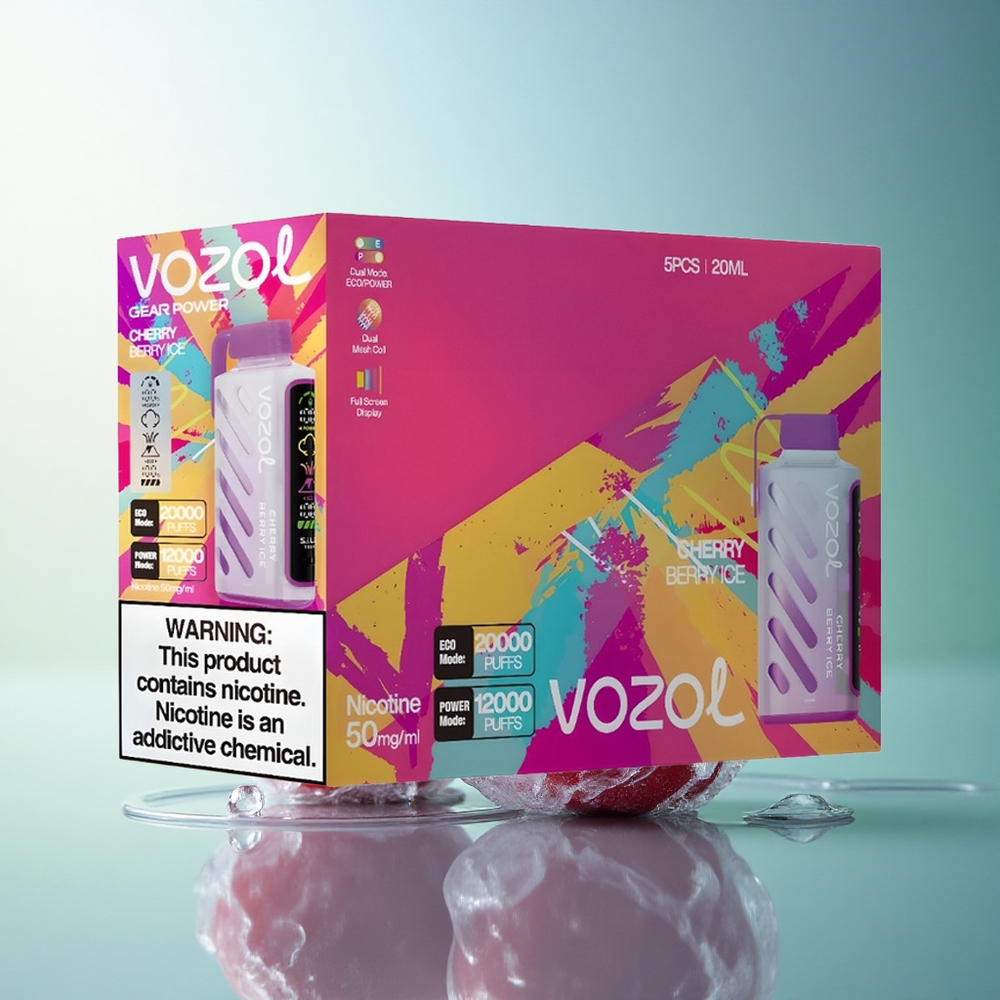 VOZOL Gear Power 20000 Puffs Cherry Berry Ice Dual Mesh 20mL 5% Nicotine