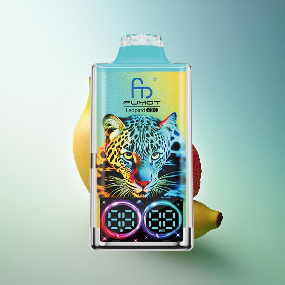 Fumot Leopard 40K Puffs Strawberry Banana Dual Mesh 5% Nicotine 700mAh