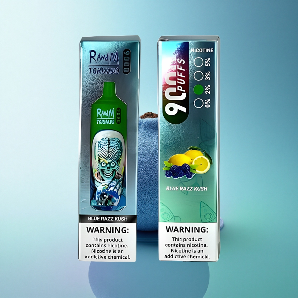 RandM Fumot Tornado 9000 Puffs Mesh Blue Razz Kush 850mAh 18mL