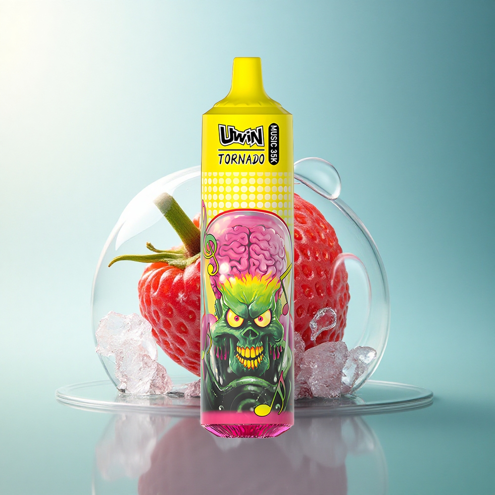 Uwin Tornado 35K Music Puffs Strawberry Ice Mesh 600mAh Rechargeable