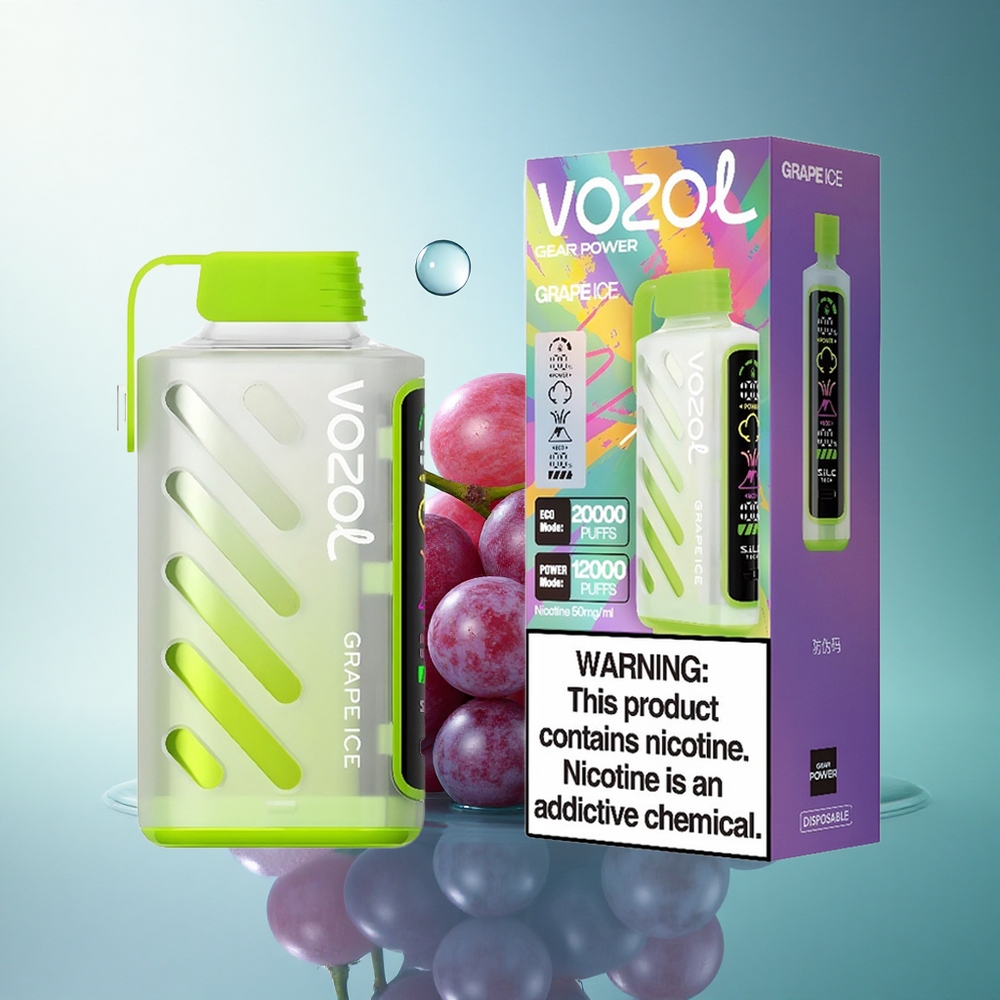 VOZOL Gear Power 20000 Puffs Grape Ice Dual Mesh 20mL 5% Nicotine