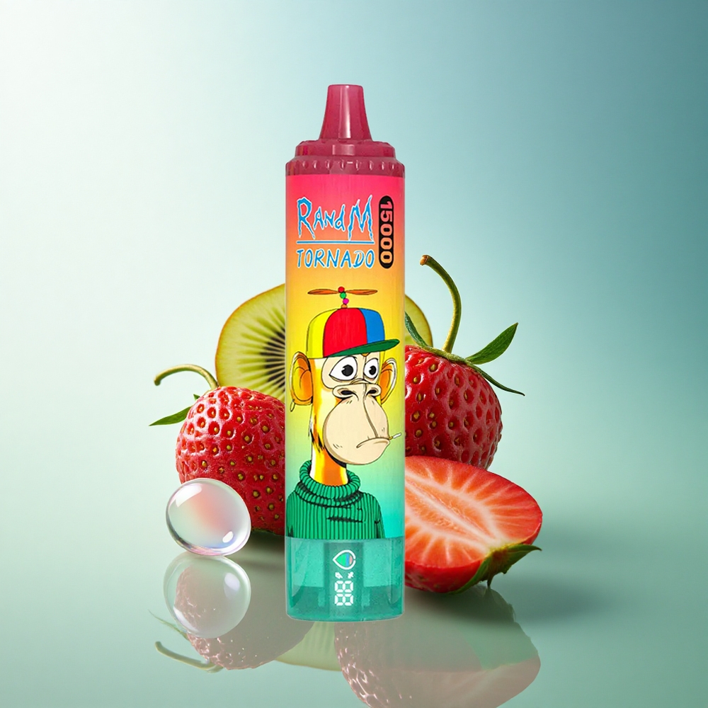RandM Fumot Tornado 15000 Puffs Strawberry Kiwi 25ml Mesh Coil 5% Nicotine