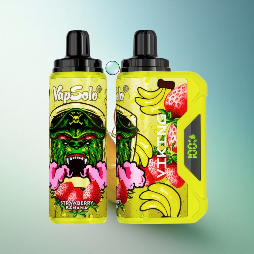 VapSolo VIKING 12000 Puffs Strawberry Banana 22ml Type-C Nicotine