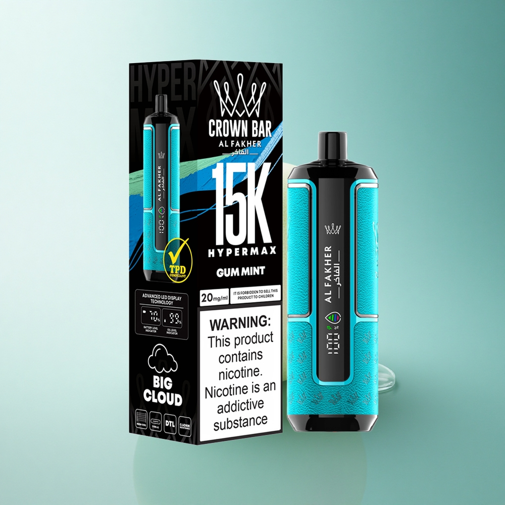 Al Fakher Crown Bar 15K Hypermax Gum Mint 22ml 600mAh DTL Nicotine 6mg/ml