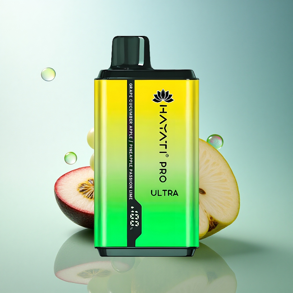 Hayati Pro Ultra 15000 Puffs Grape Cucumber Apple Pineapple Passion Lim 850mAh 2% Nicotine