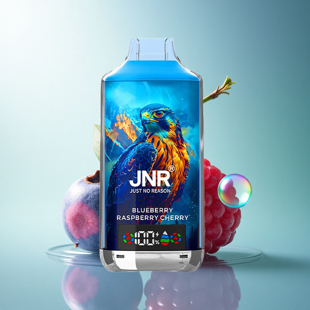 JNR Falcon X 18000 Blueberry Raspberry Cherry Dual Mesh Coil Digital Display