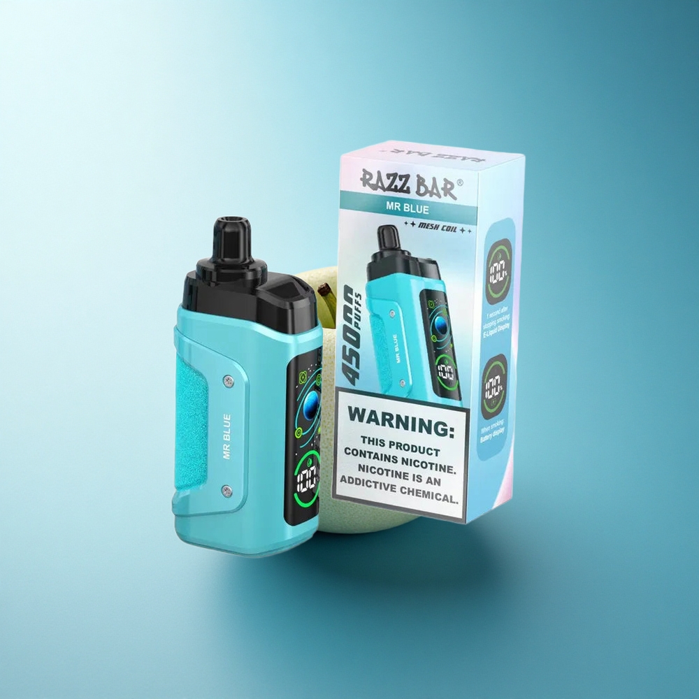 Razz Bar 45000 Puffs Mr Blue Mesh Airflow 650mAh