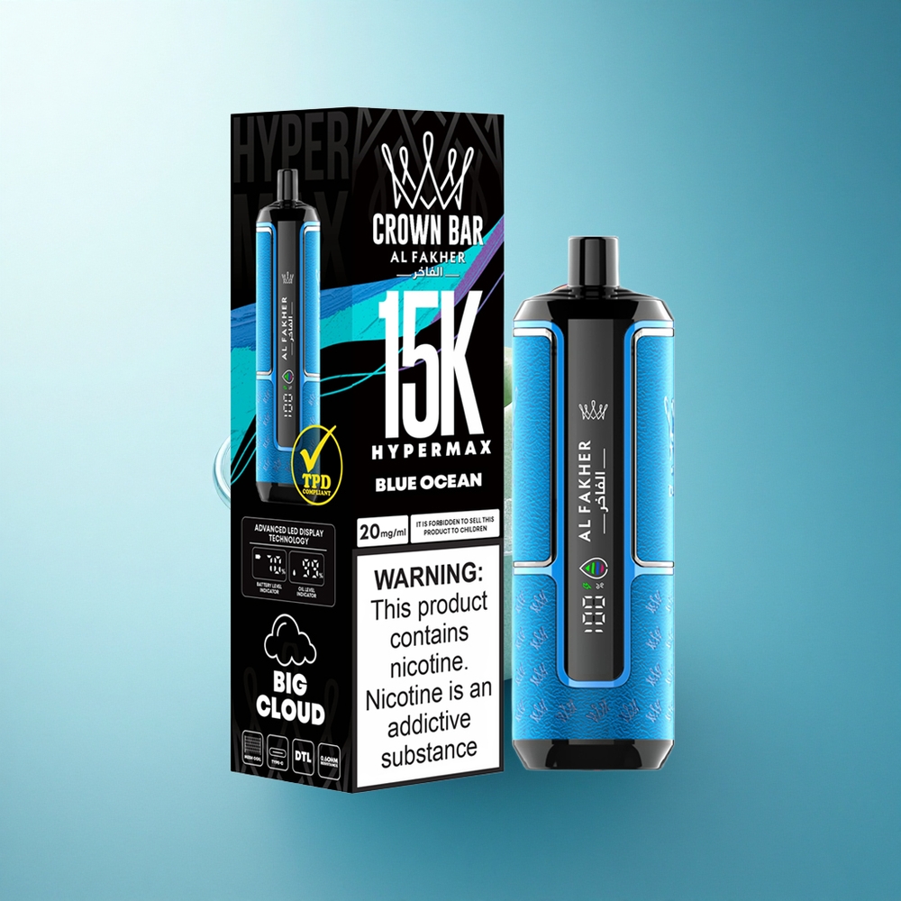 Al Fakher Crown Bar 15K Hypermax Blue Ocean 22ml 600mAh Direct-to-Lung