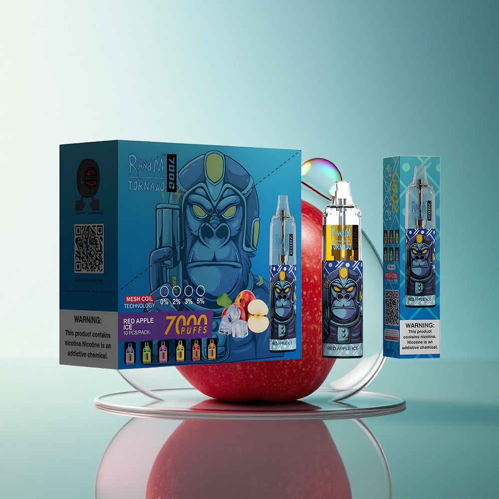 RandM Fumot Tornado 7000 Puffs Red Apple Ice Mesh Coil 850mAh