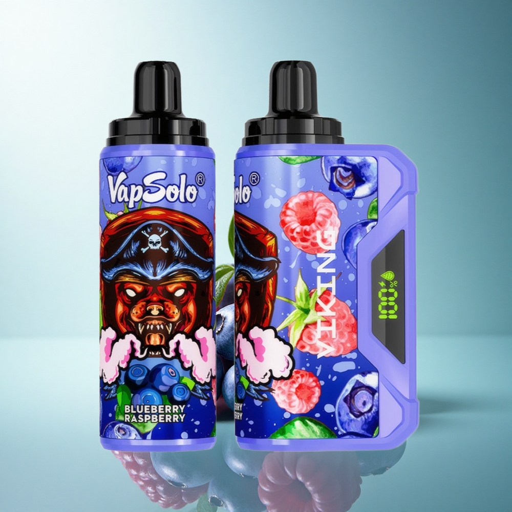 VapSolo VIKING 12000 Puffs Blueberry Raspberry 22ml Nicotine 20mg/ml Type-C
