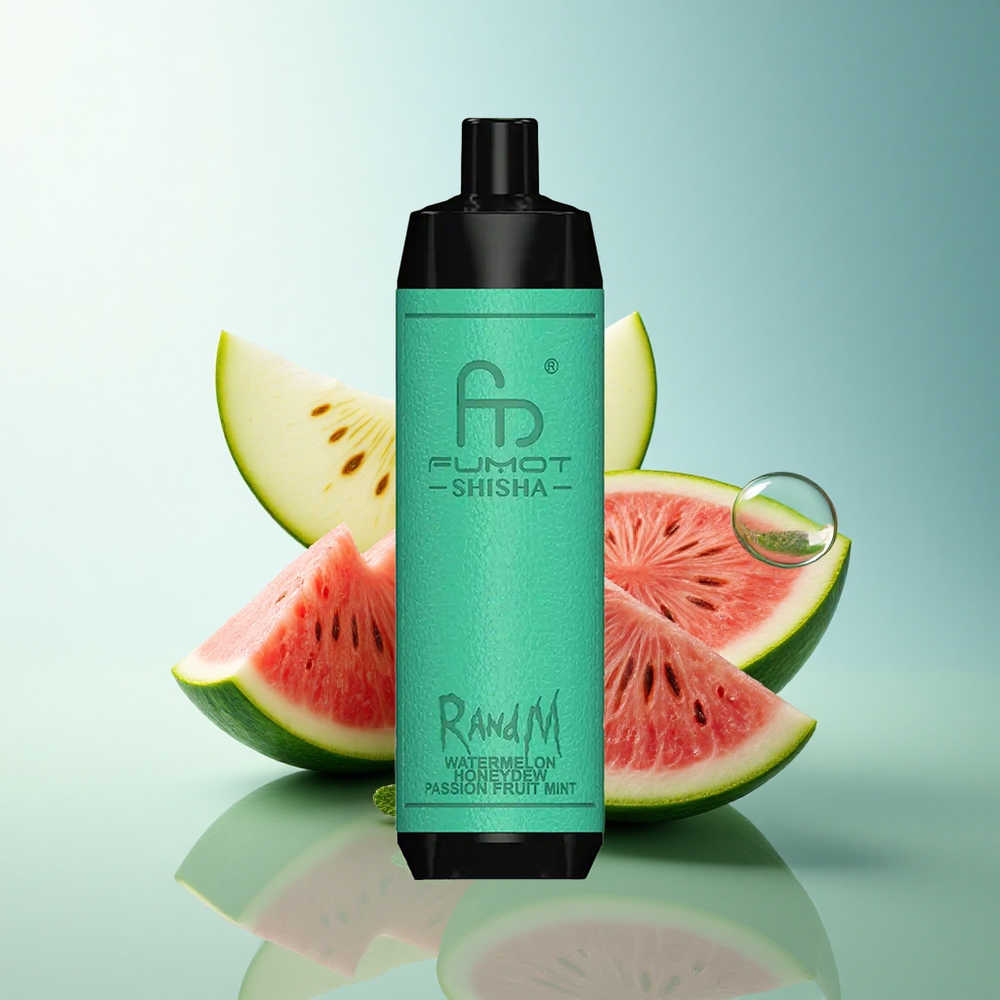 RandM Fumot Shisha 10000 Puffs Watermelon Honeydew Passion Fruit Mint 850mAh 0.5% Nicotine