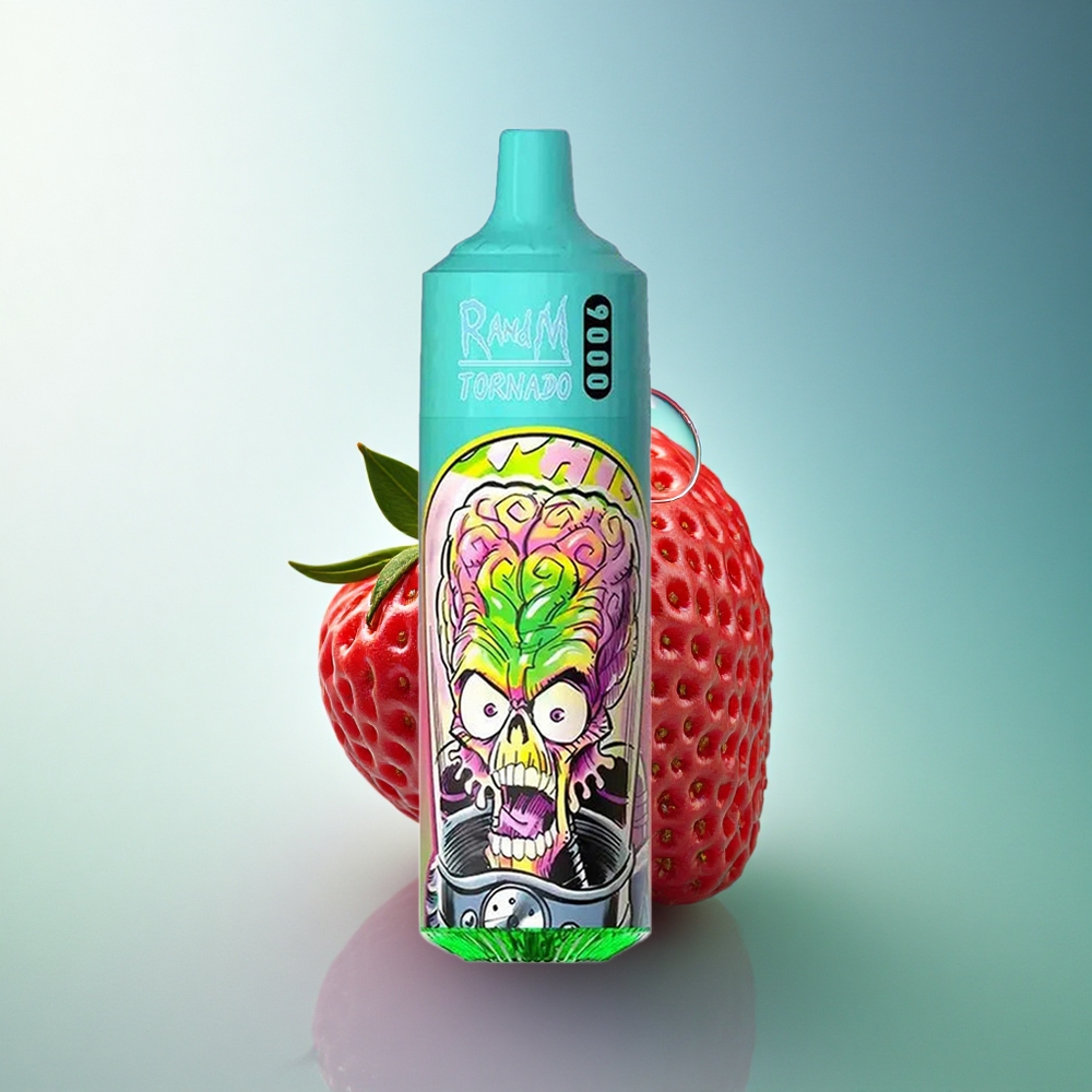 RandM Fumot Tornado 9000 Puffs Strawberry Pomegranate Mesh Coil 18mL 850mAh Rechargeable