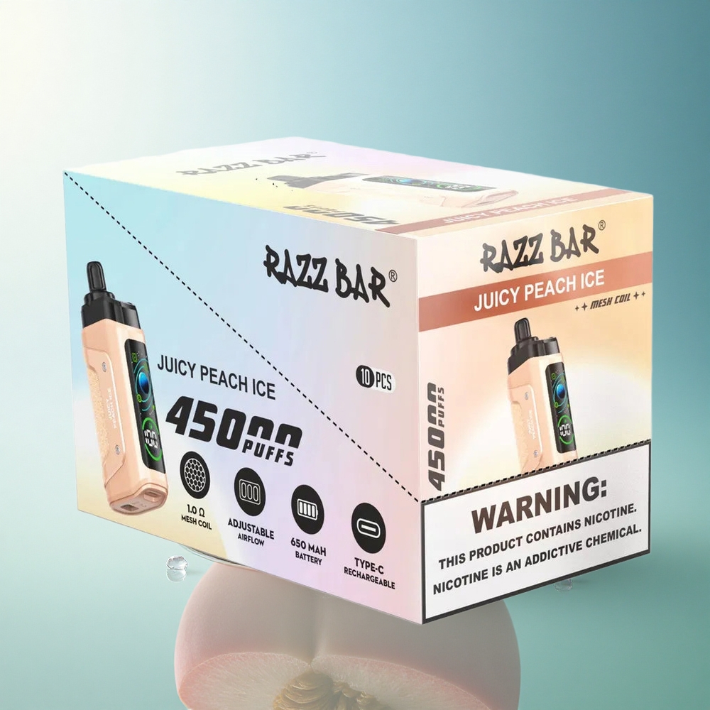 Razz Bar 45000 Puffs Juicy Peach Ice Mesh Coil 650mAh