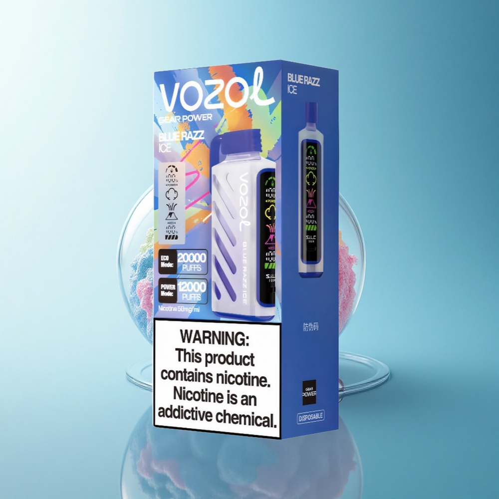 VOZOL Gear Power 20000 Puffs Blue Razz Ice Dual Mesh 20mL Nicotine 5%