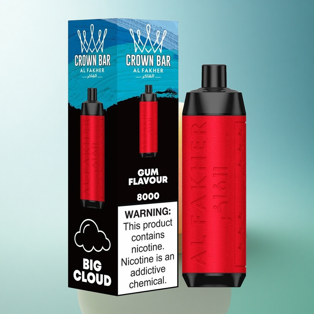 Al Fakher Crown Bar 8000 Crystal Gum Flavour 600mAh 18ml 5mg Nicotine
