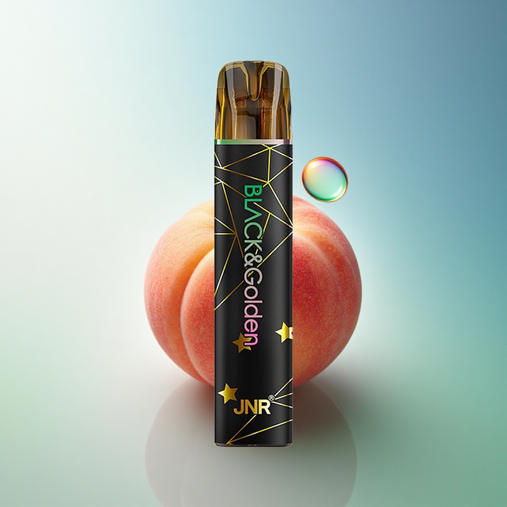 JNR Black&Golden 600+200 Peach 550mAh 2ml Nicotine 2% Disposable Vape