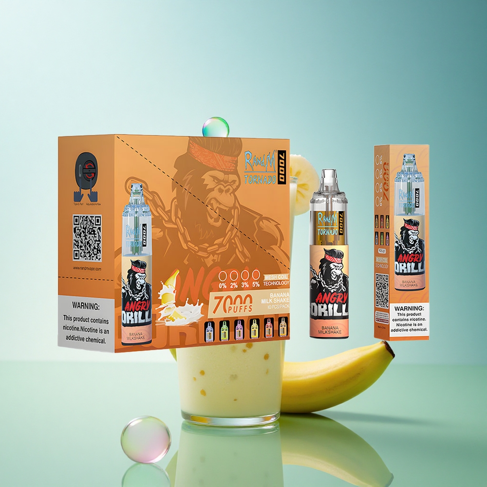 RandM Fumot Tornado 7000 Puffs Banana Milkshake 14ML 850mAh Mesh Coil