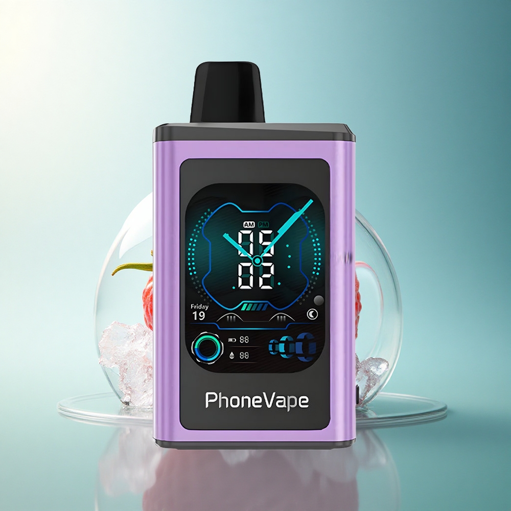 JNR PhoneVape 30000 Strawberry Ice Rechargeable 850mAh Adjustable Airflow