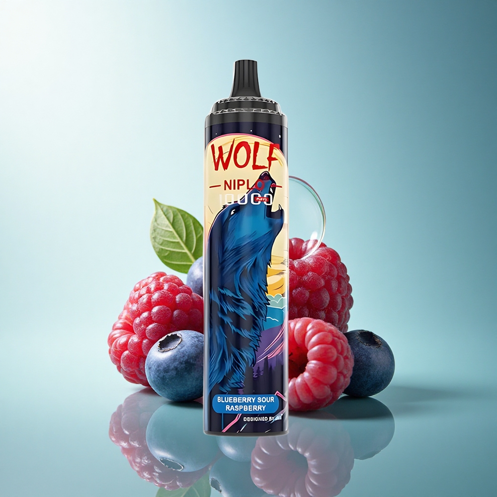 JNR Wolf Niplo 10000 Blueberry Sour Raspberry 20ml 5% Nicotine Type-C