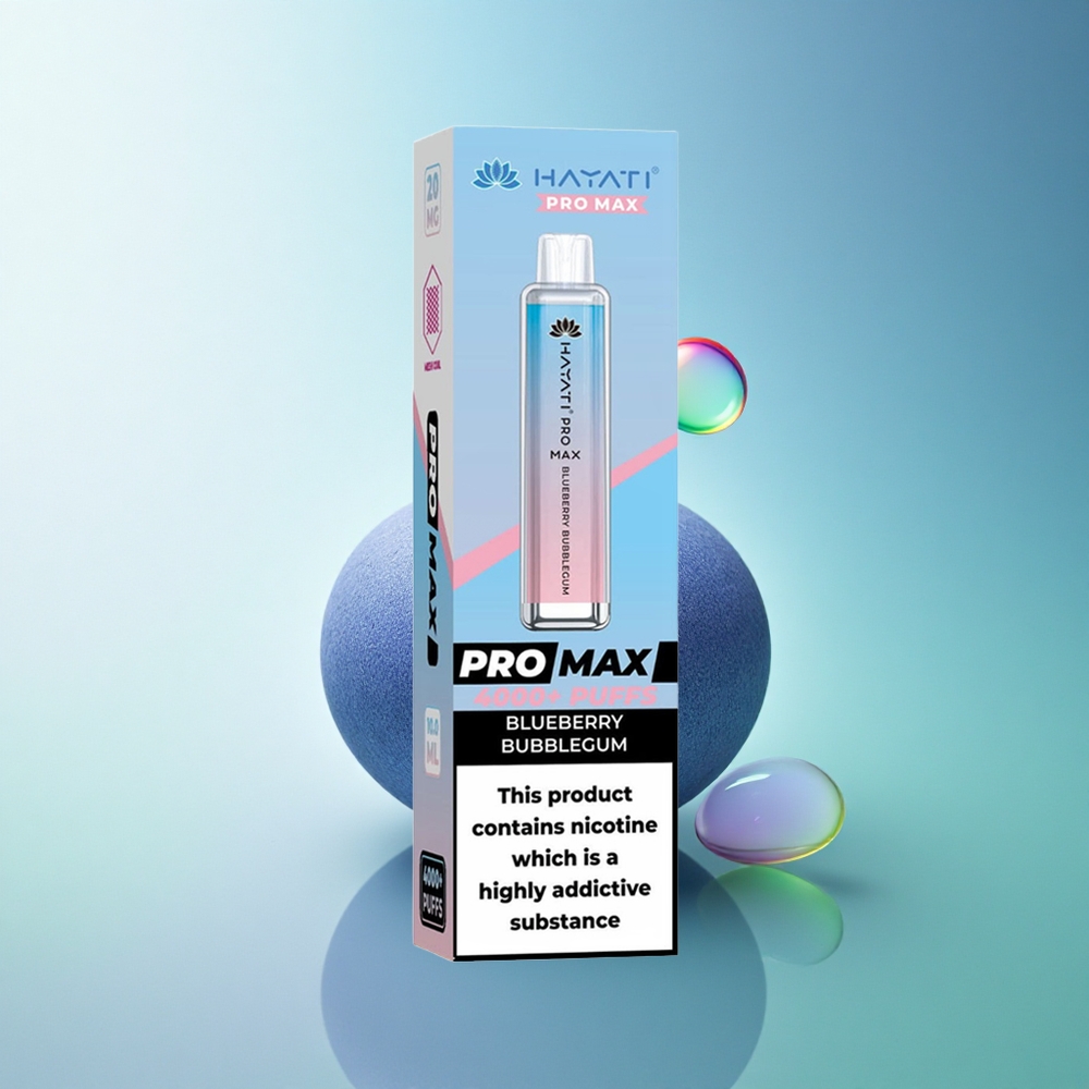 Hayati Pro Max 4000 Puffs Blueberry Bubblegum Dual Mesh 1400mAh Rechargeable