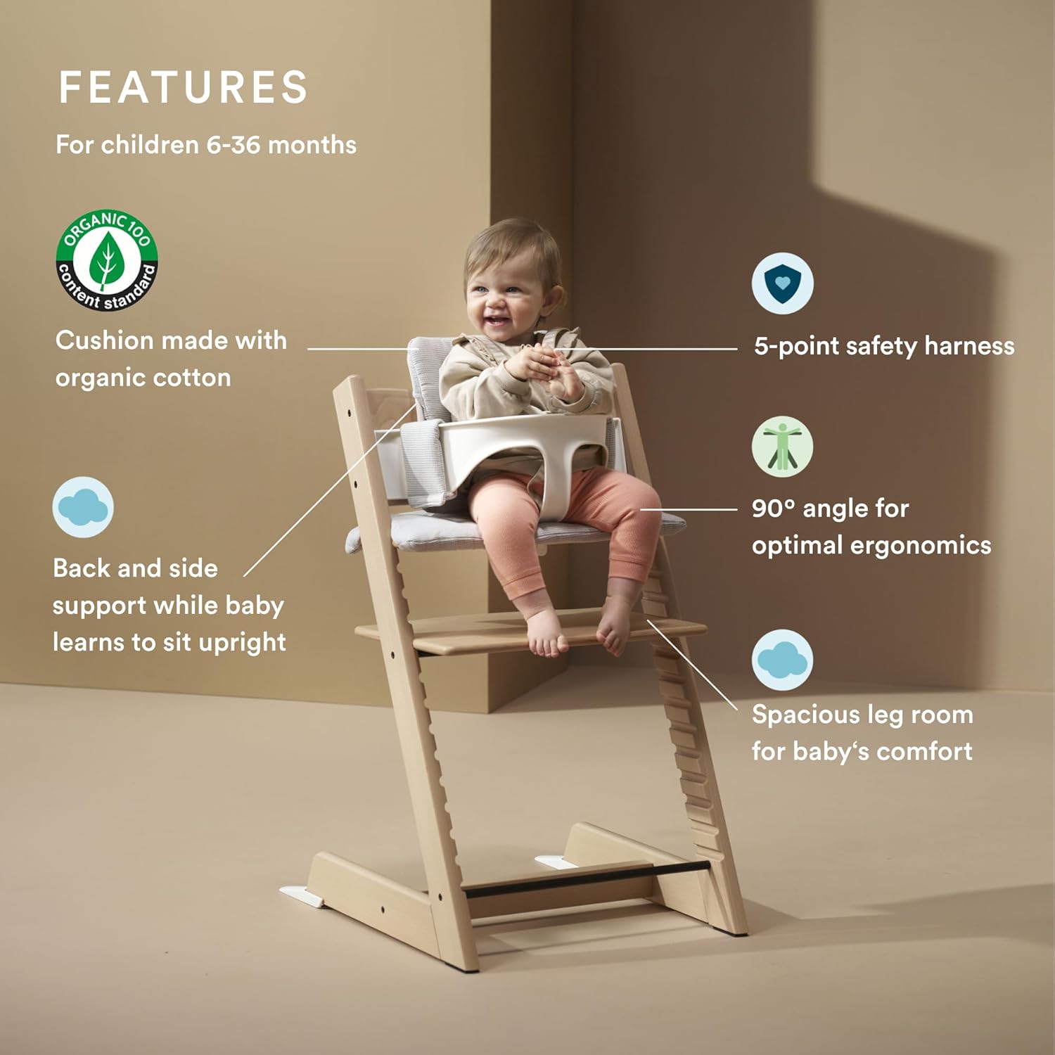 Alternative view of Stokke Tripp Trapp High Chair 2, Cushion 2 + Stokke Tray - Includes Chair + Baby Set