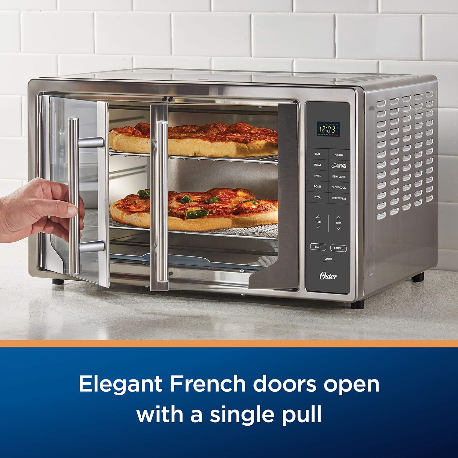 Alternative view of Oster Air Fryer Oven, 10-in-1 Countertop Toaster, Large Enough for 2 Pizzas
