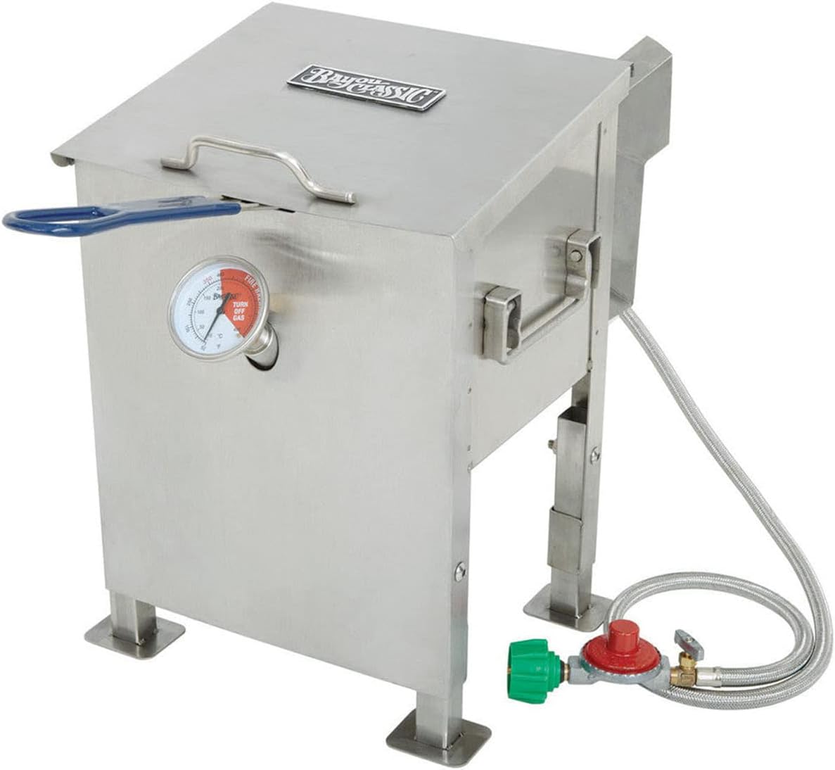 Alternative view of Bayou Classic Stainless Fryer Includes Stainless Mesh Basket, Thermometer