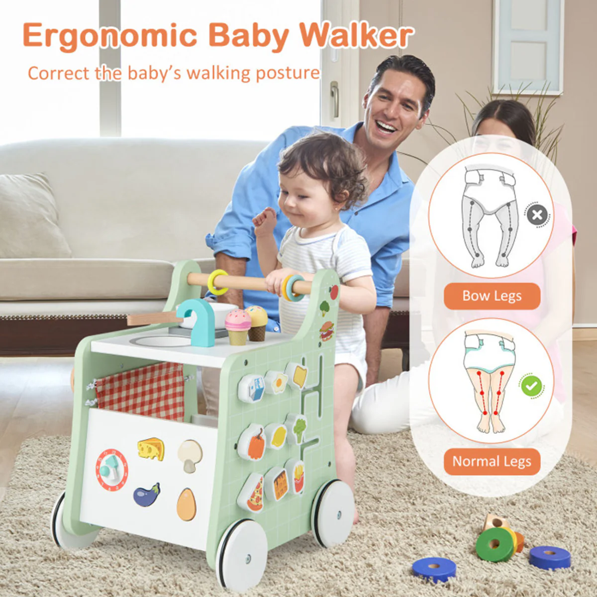 6-in-1 Wooden Push Walker Play Kitchen – srpmge