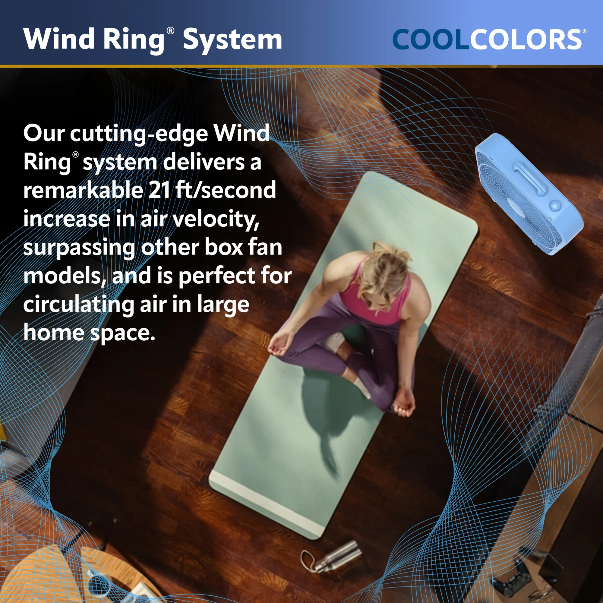 Lasko 20″ Cool Colors® Box Fan with 3 Speeds, Blue, B20310 – lskao