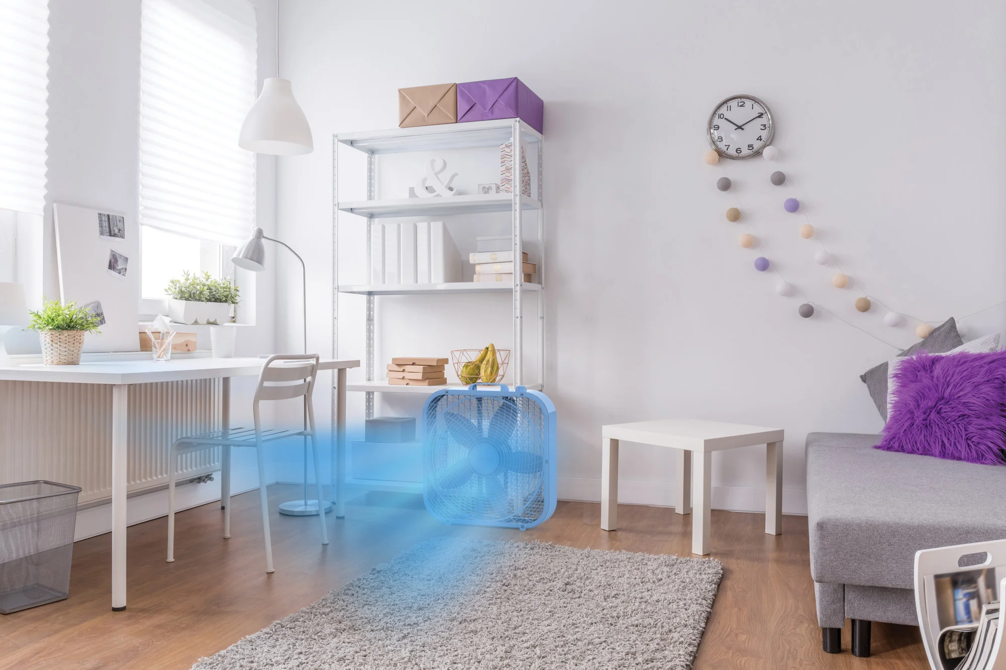 Lasko 20″ Cool Colors® Box Fan with 3 Speeds, Blue, B20310 – lskao