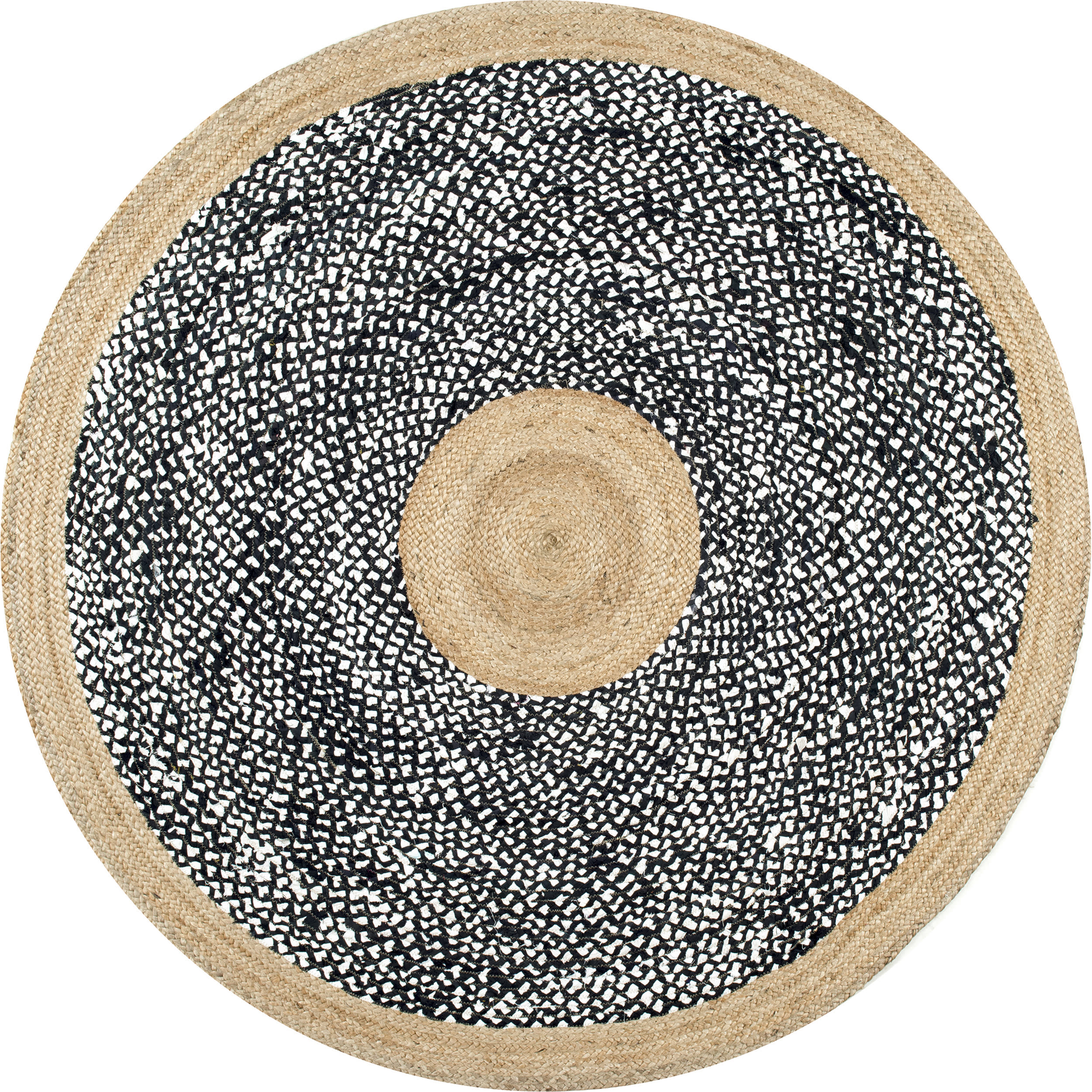 Jute and Cotton Token Rug | Black – rgssa