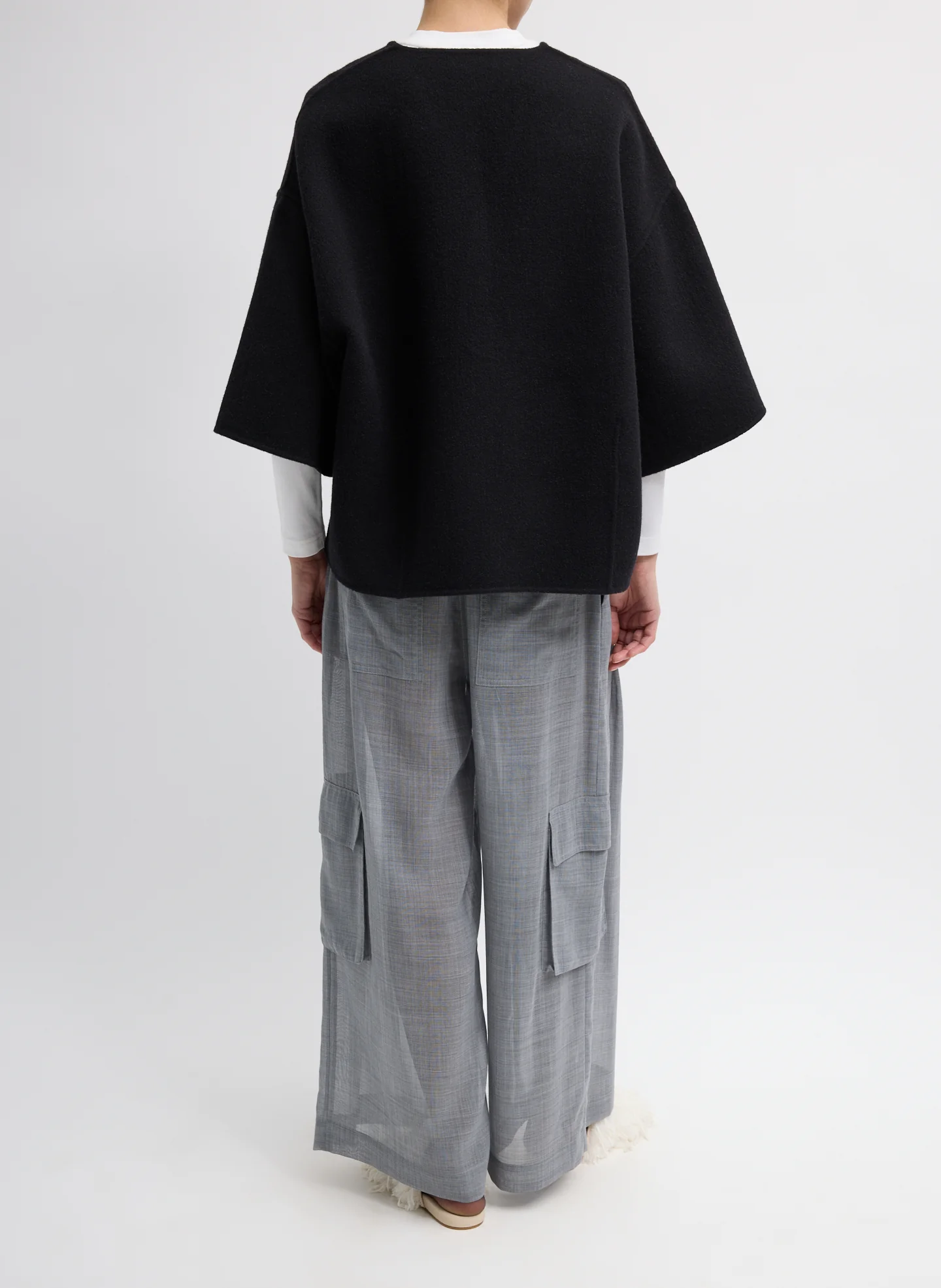 Luxe Double Faced Wool Angora V-Neck Top – tbdia