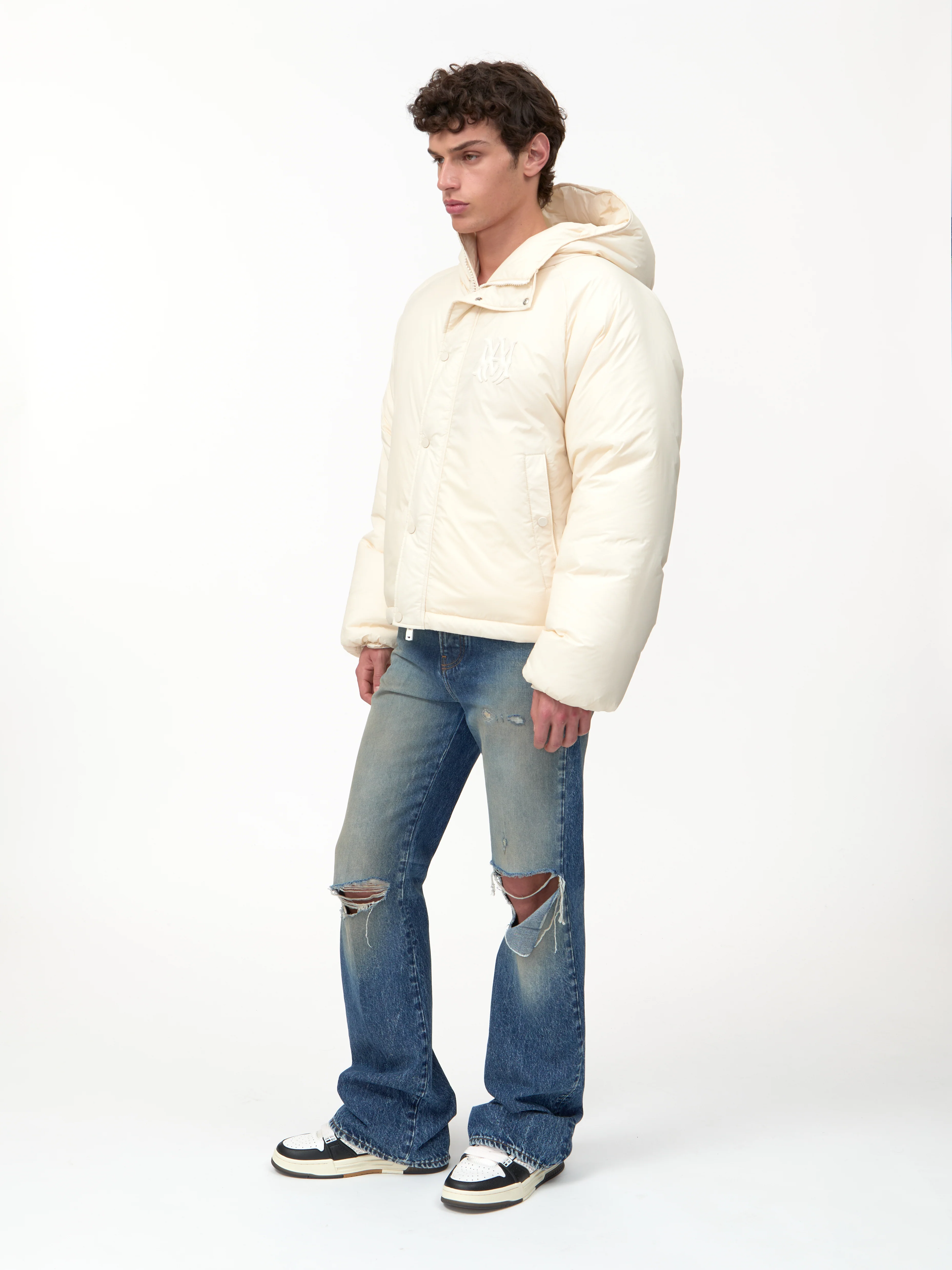 AMIRI HOODED DOWN JACKET – Alabaster – aimir