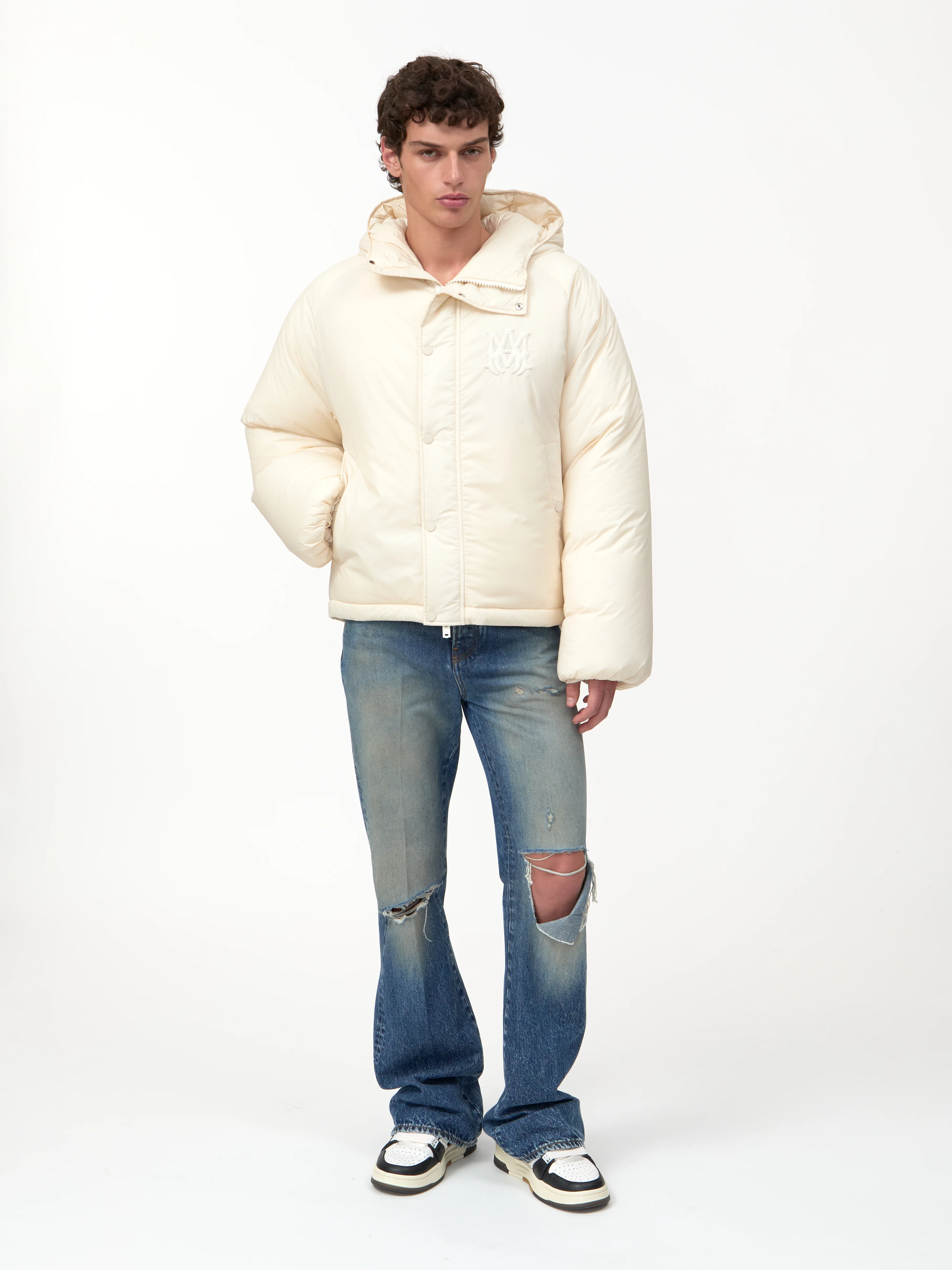 AMIRI HOODED DOWN JACKET – Alabaster – aimir