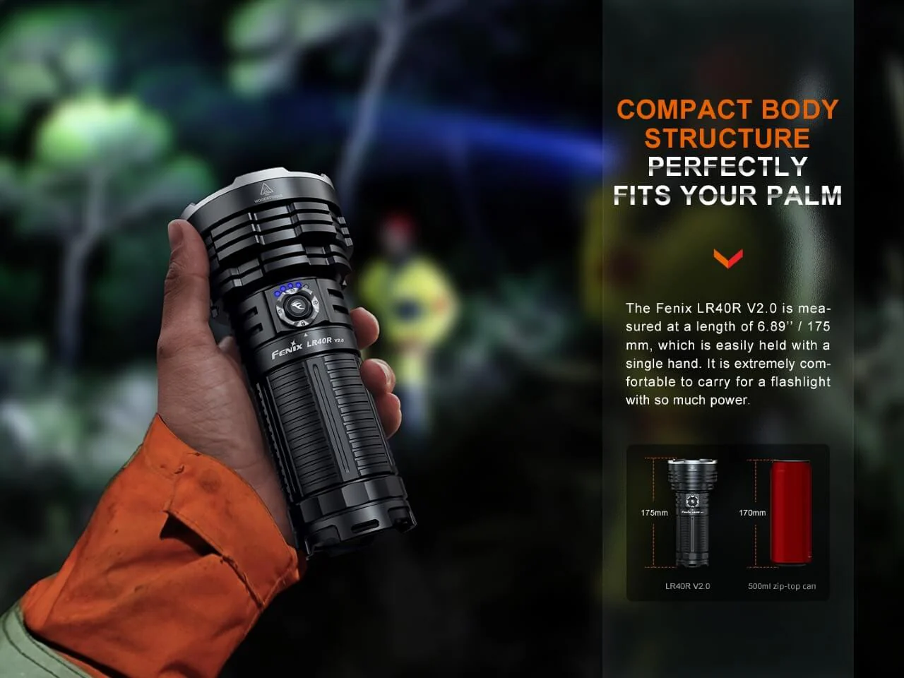 Alternative view of Fenix LR40R V2.0 Rechargeable LED Searchlight