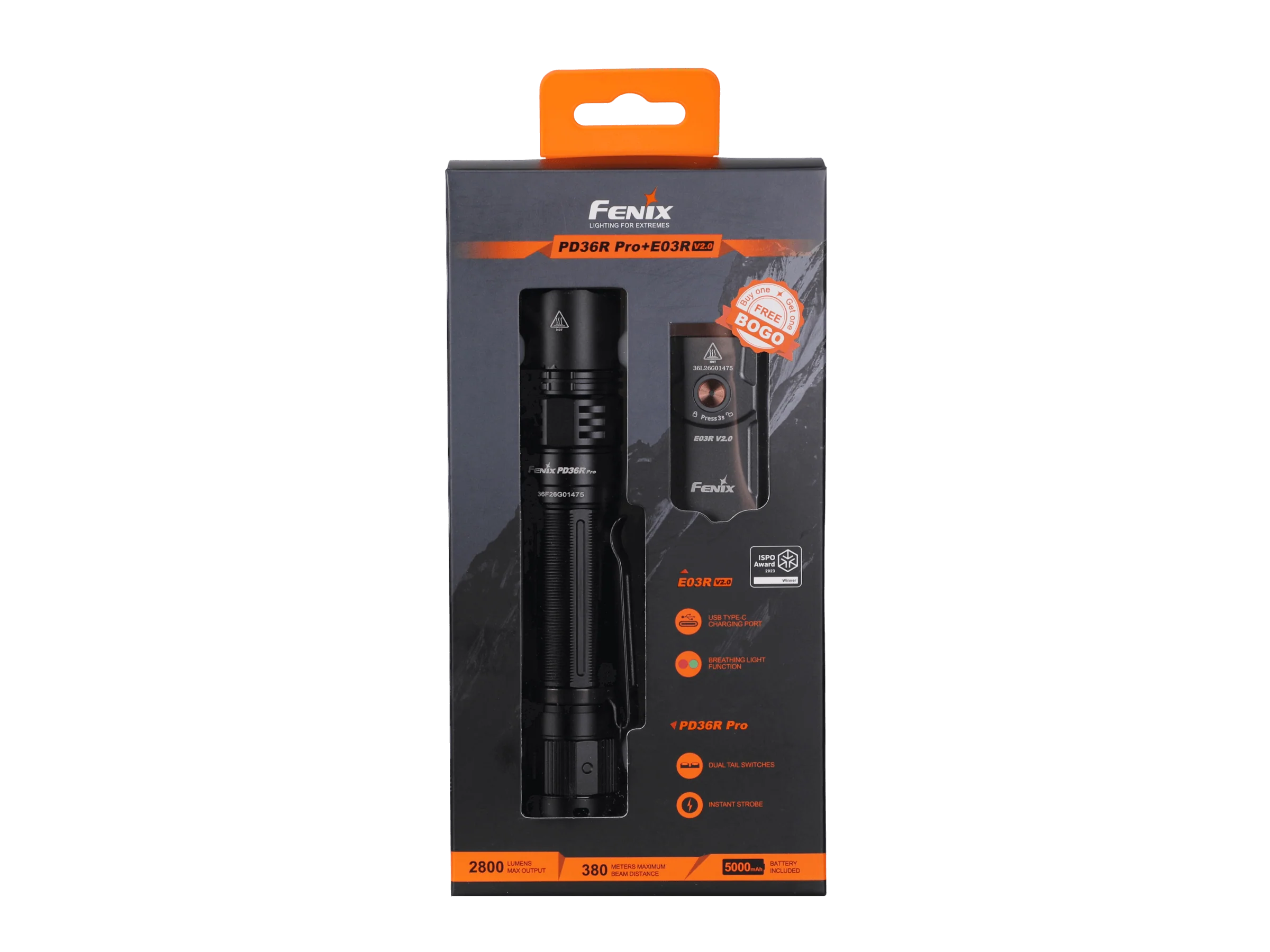Alternative view of Fenix PD36R Pro 2800 Lumen Flashlight + FREE E03R V2 Keychain Light