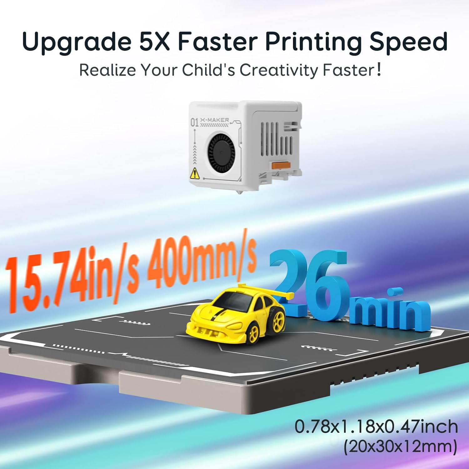 X‑Maker Mini 3D Printer Fully Assembled Auto Leveling 400mm/s with 8 ...