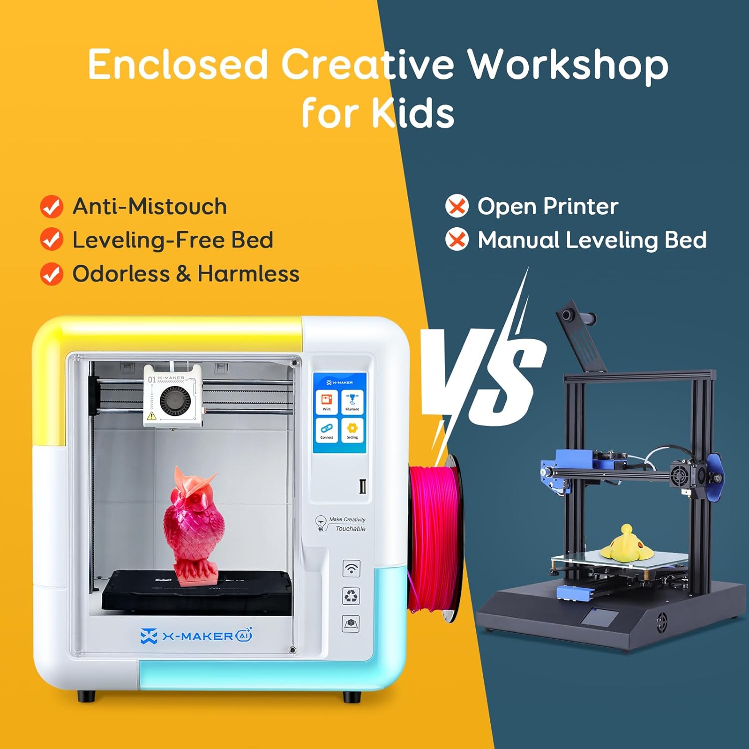 X‑Maker Mini 3D Printer Fully Assembled Auto Leveling 400mm/s with 8 ...