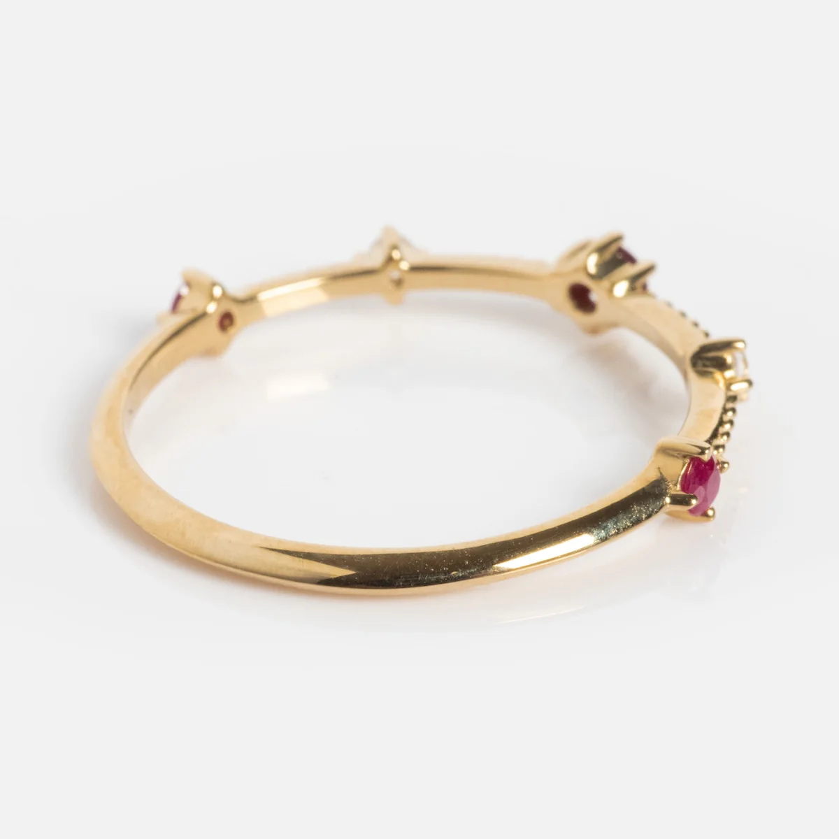 gold ruby ring stackable gold ring july ring natural... Solid Gold 2025 July Capsule Delicate Ruby Stacking Ring – lcaecti