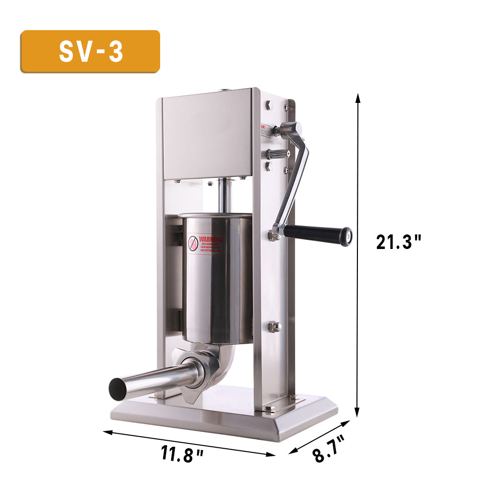 Hakka 3L/7lb Sausage Stuffers and 2 Speed Stainless Steel Vertical Sausage Makers