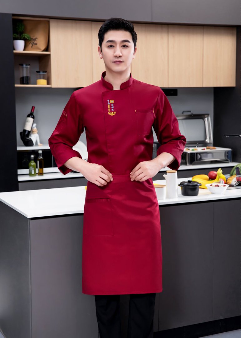 Long-Sleeve Hotel Chef Uniforms, Breathable Catering Workwear for Men & Women, Logo Customizable